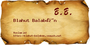 Blahut Balabán névjegykártya